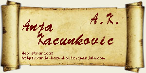 Anja Kačunković vizit kartica